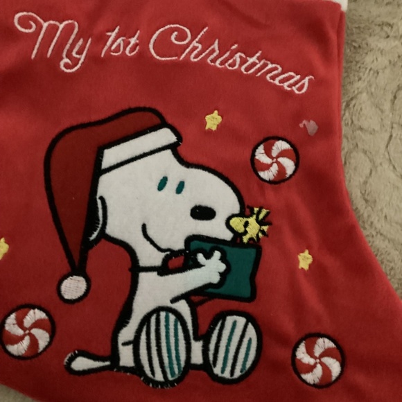 New Peanuts Snoopy My First Christmas Hat and Stocking Set - Picture 5 of 7